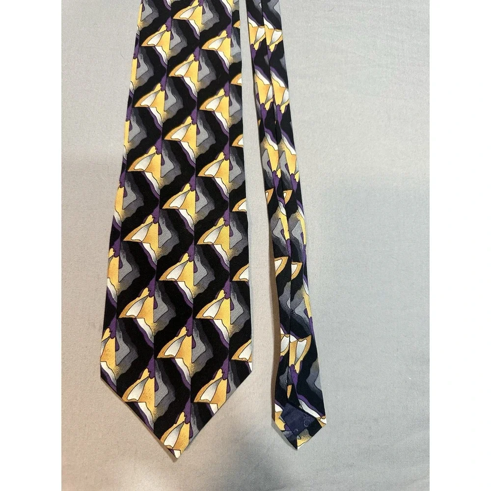 Jerry Garcia Silk Tie Butterfly Study Abstract‎ Black Gray Made USA